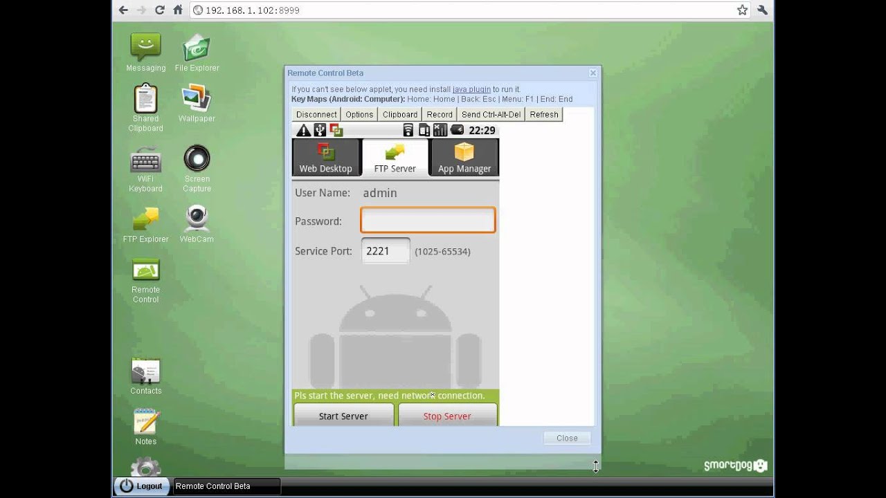 Android: Remote Web Desktop Demo