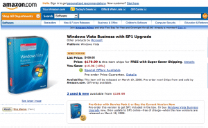 vista sp1 en amazon