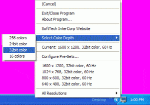 resolution menu