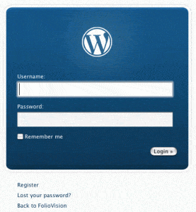 wordpress2 login screen