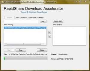 rapidshare download accelerator small 1