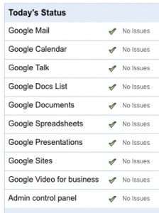google app status