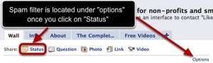 incubaweb facebook filtros spam paginas 1