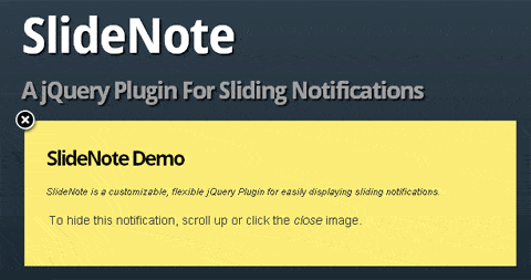 Slide Note: un plugin jQuery para mostrar un nota en tu página web