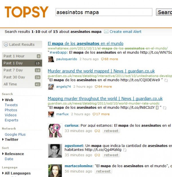 El buscador Topsy añade Google News a sus búsquedas