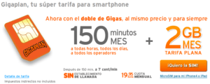 tarifa gigaplan simyo bono llamadas internet movil
