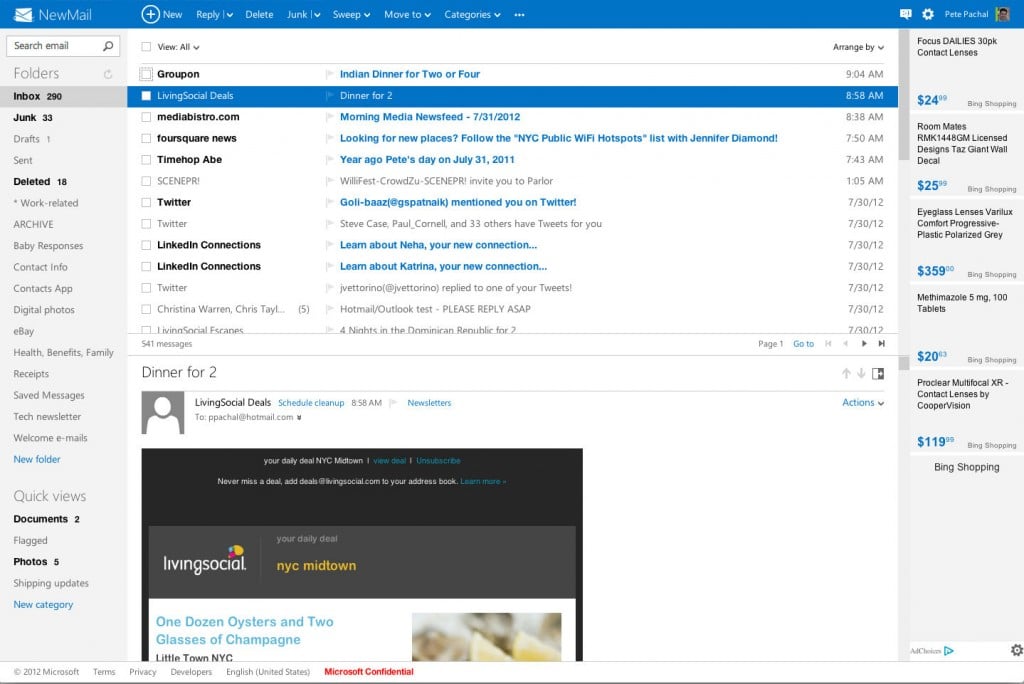 Outlook Mensajes