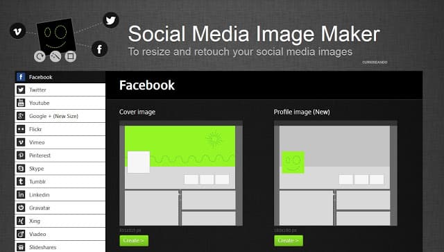Cómo saber tamaños de imágenes sociales con Social Media Image Maker
