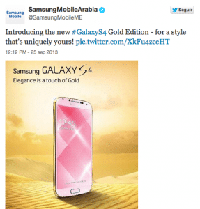 iPhone dorado Galaxy S4