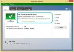 windows 10 facilita la busqueda de virus windows defender