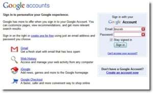 inicio de sesion sin contrasena google account