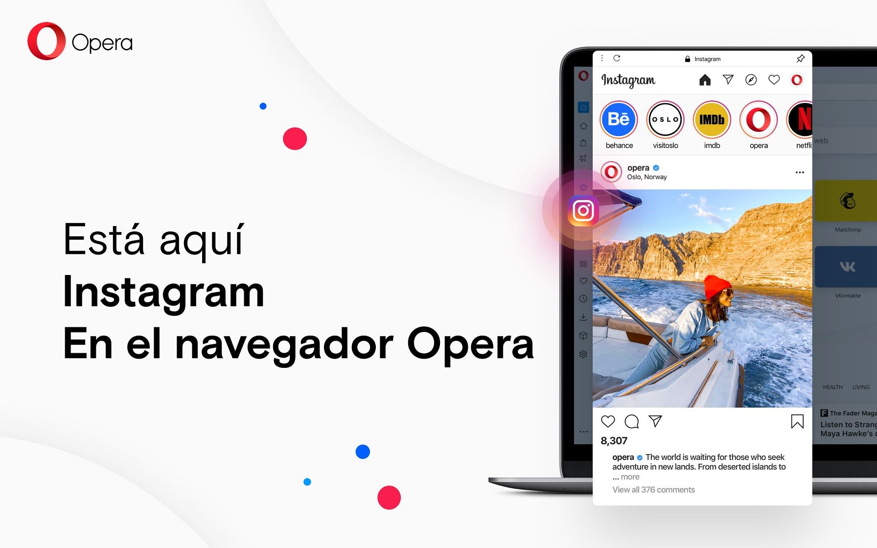 Opera ofrece acceso integrado a Instagram