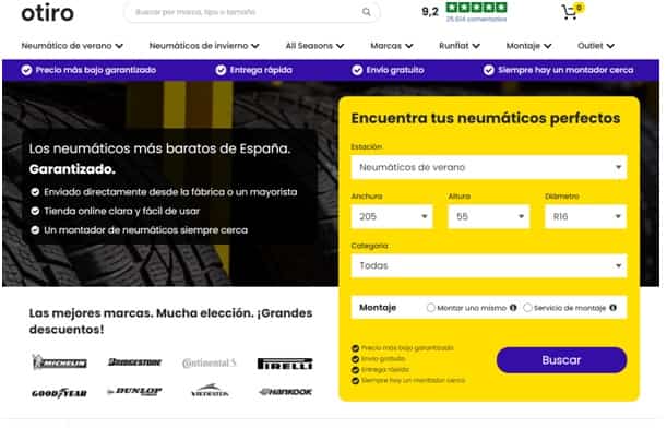 Otiro.es: tienda especializada en la venta de neumáticos que se está volviendo cada vez más popular