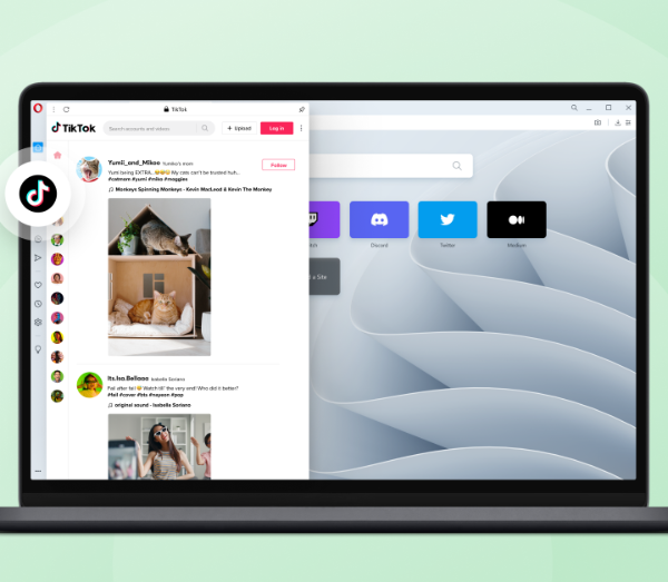 Opera, primer navegador en incorporar acceso a TikTok