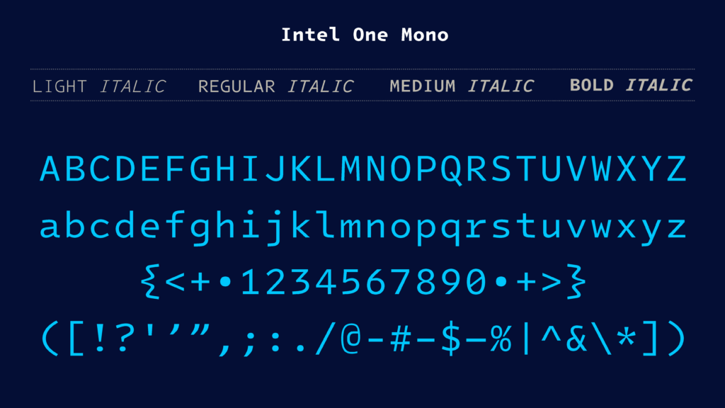 intel one mono