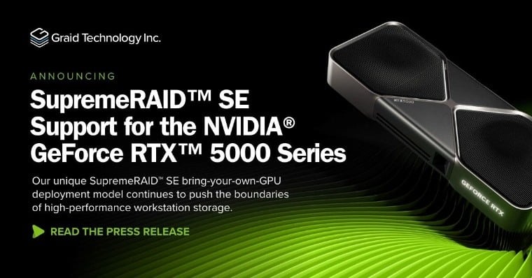 Graid Technology Anuncia la Compatibilidad de SupremeRAID SE con la Serie NVIDIA GeForce RTX 5000