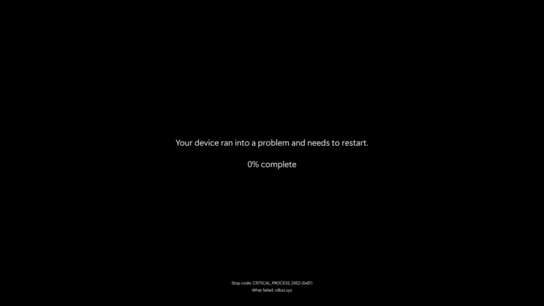 black windows unexpected restart 1920 x 1080