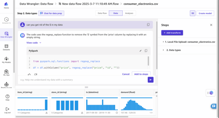 Preparación de Datos sin Código para Pronósticos de Series Temporales con Amazon SageMaker Canvas