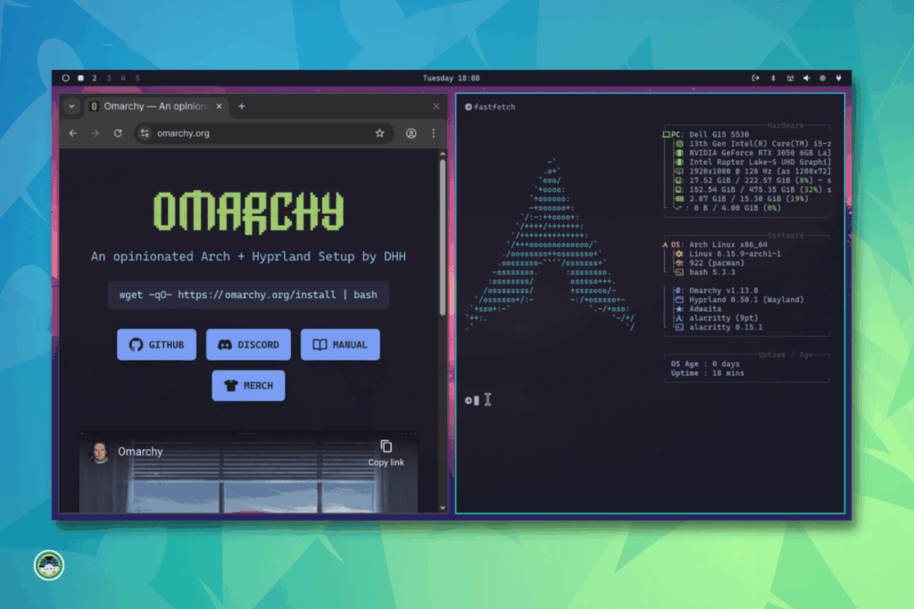 este comando transformo mi instalacion de arch en un hermoso
