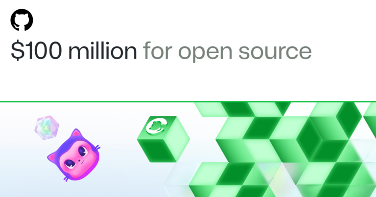 Home Elementor 4 GitHub announces $100 million for open source, with Mona among geometric cubes.